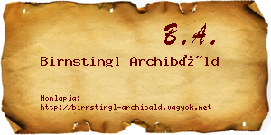 Birnstingl Archibáld névjegykártya